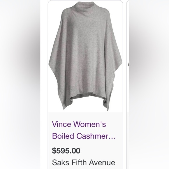 NWOT Vince Boiled Cashmere Funnel Neck Poncho - Picture 1 of 12